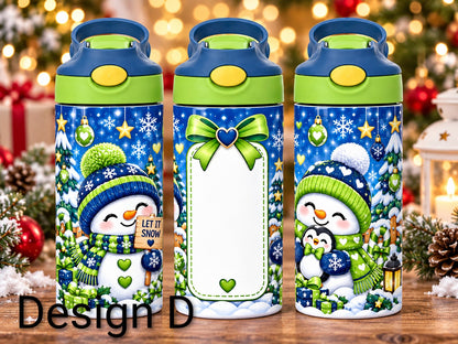 Christmas Personalised 12oz kids sippy cup tumbler