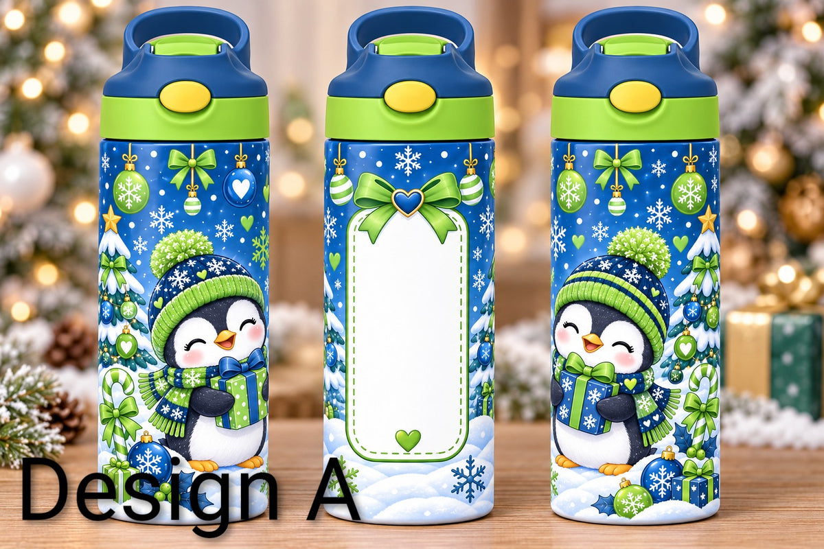 Christmas Personalised 12oz kids sippy cup tumbler