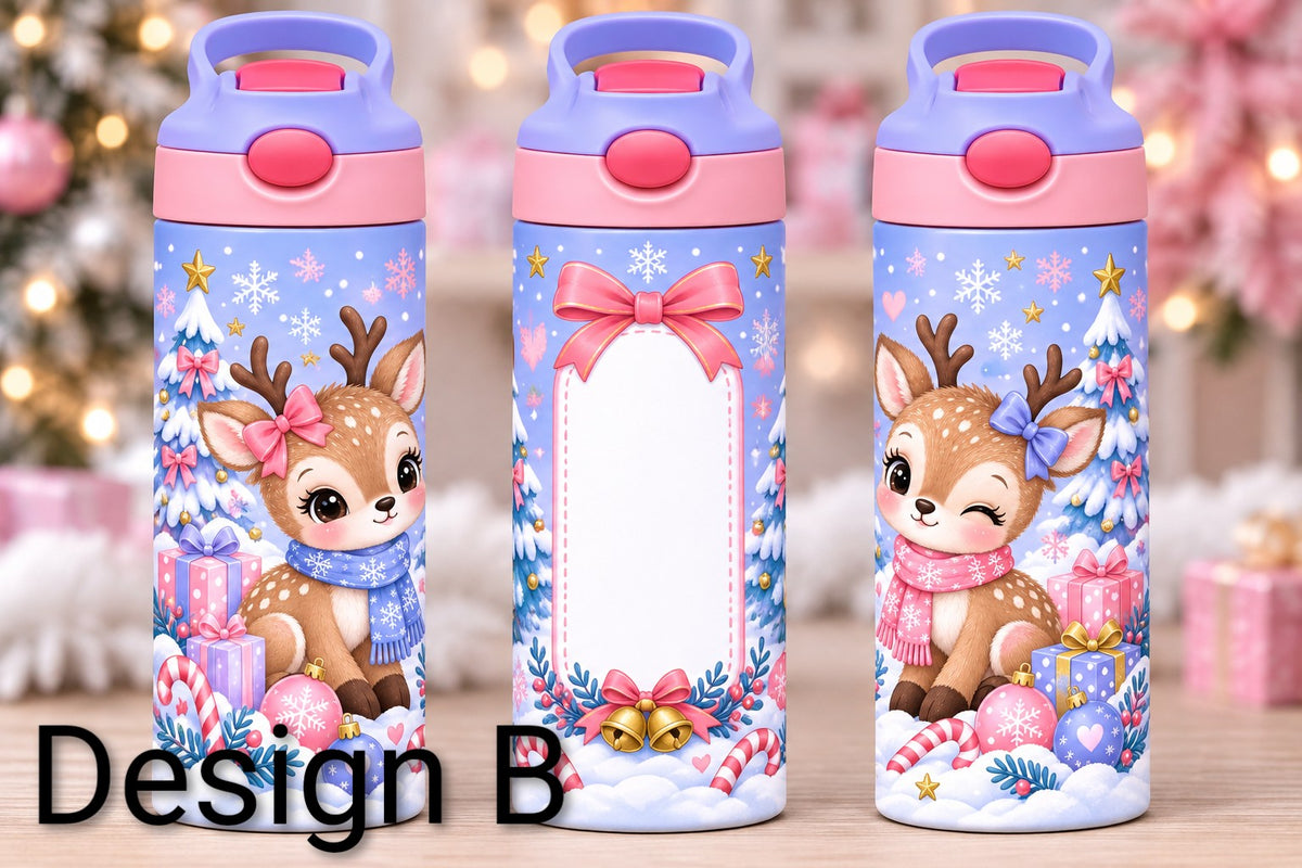 Christmas Personalised 12oz kids sippy cup tumbler