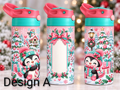 Christmas Personalised 12oz kids sippy cup tumbler