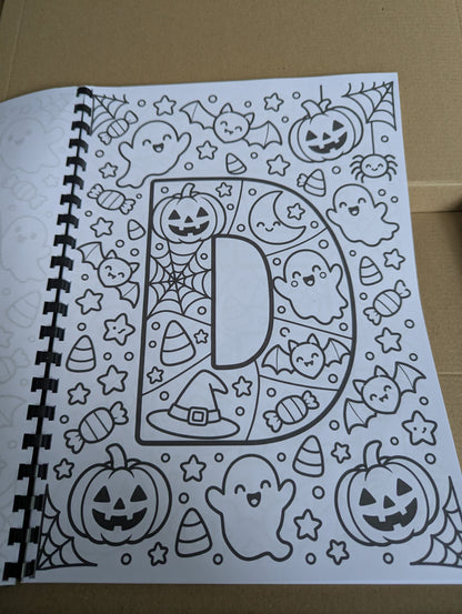 Halloween Alphabet Colouring Book
