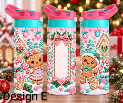 Christmas Personalised 12oz kids sippy cup tumbler