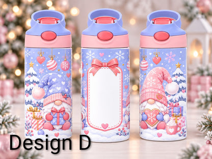 Christmas Personalised 12oz kids sippy cup tumbler