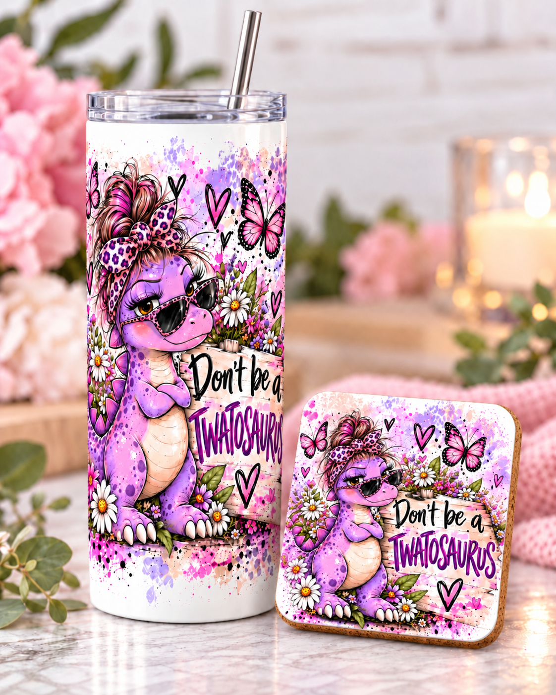 Twatosaurus 20oz Tumbler and Coaster Set