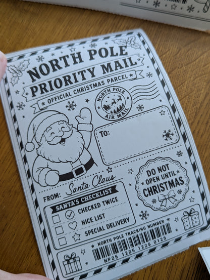 North Pole Christmas Parcel Labels – Set of 10